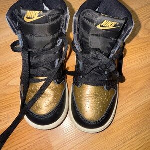 Nike Kids Black and Gold High-Top Sneakers